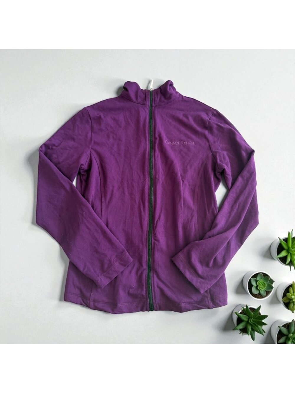 CANYON RANCH Purple Zip Track Jacket Size Small